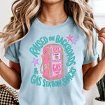 Raised on Backroads and Gas Station Snacks DTF Transfer