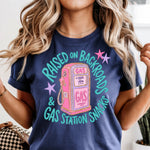 Raised on Backroads and Gas Station Snacks DTF Transfer