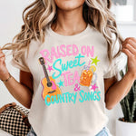 Raised on Sweet Tee and Country Songs DTF Transfer