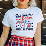 Red White and Booze DTF Transfer