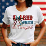 Red White and Cowgirl DTF Transfer