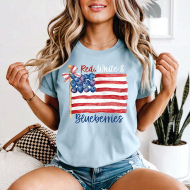 Red White & Blueberries Flag