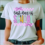 Last day of School pink check DTF Transfer