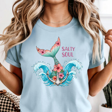 Salty Soul Mermaid Tail DTF Transfer