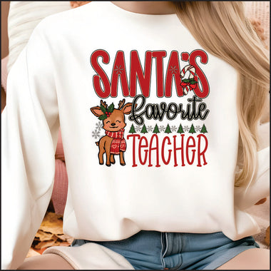 Santas Favorite Teacher DTF Transfer