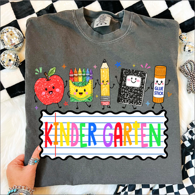 School Supplies Kindergarten Grade DTF Transfer
