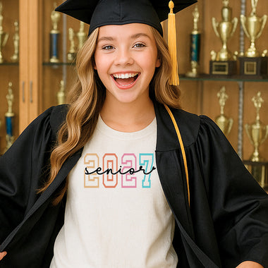 Senior 2027 Pastel Numbers DTF Transfer