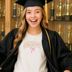 Senior Class of 2027 Gold and Pink Bow DTF Transfer