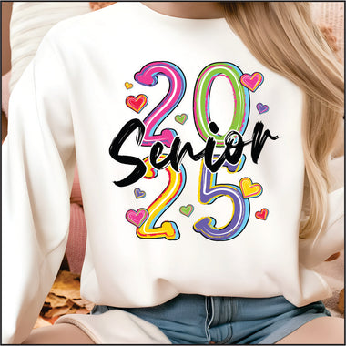 Senior 2025 Brights and Hearts DTF Transfer