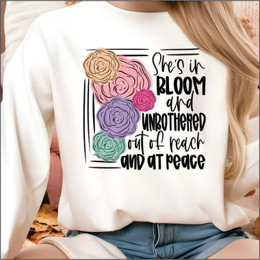 She is in Bloom DTF Transfer
