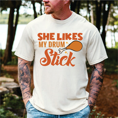 She Likes My Drum Stick - Couples tee