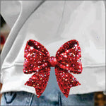 Side Bow Red Sequin Bows