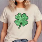 Four leaf clover faux glitter DTF Transfer