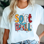 Softball Bright Pattern DTF Transfer