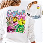 Softball cluster 2 part DTF Transfer