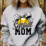 Softball Mama w Polka dot Bow DTF Transfer