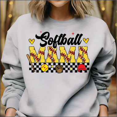Softball Mama Check DTF Transfer