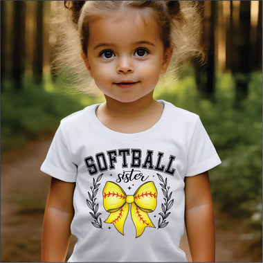 Softball Sister Bow DTF Tranfser