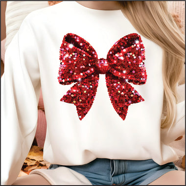 Sparkly Red Bow DTF Transfer