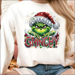 Sparkly Grinchy in Red DTF Transfer