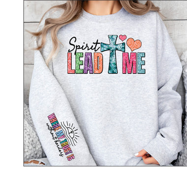 Spirit Lead Me Where My Trust is Without Borders Faux Glitter DTF Transfer