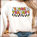 Spooky Teacher retro check DTF Transfer