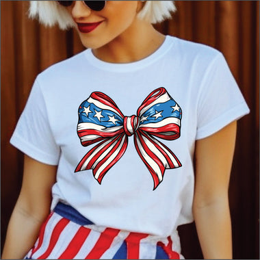 Stars and Stripes Bow DTF Transfer