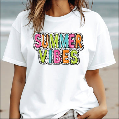 Summer Vibes Dots and Brights DTF Transfer