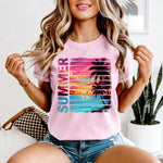 Summer Sunset with Palm Tree