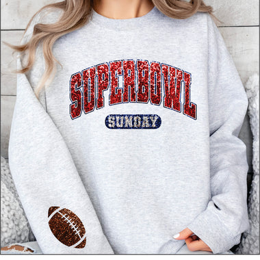 Superbowl Faux Glitter with Sleeve DTF Transfer