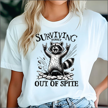 Surviving Out of Spite Racoon DTF Transfer