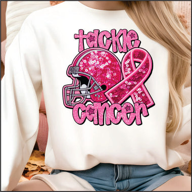 Tackle Cancer Football and Ribbon DTF Transfer