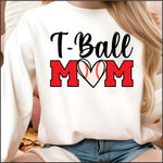 T Ball Mom Heart Ball DTF Transfer