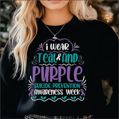 Teal & Purple Suicide Awareness DTF Transfer