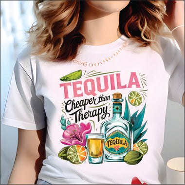 Tequila Cheaper Than Therapy DTF Transfer
