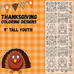 Thanksgiving Coloring designs 9" Youth - 60" Gang sheet