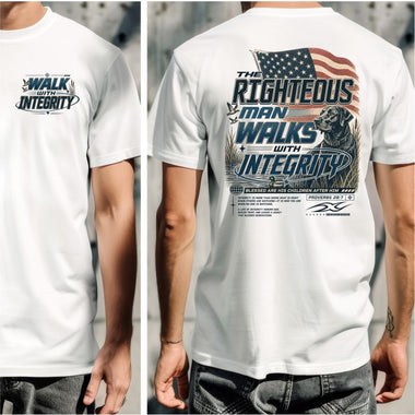 The righteous Man Walks with Integrity black print 2 part