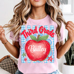Personalized Preppy Apple Grades DTF Transfer