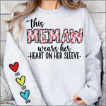 This Memaw Wears her Heart on her Sleeve DTF Transfer