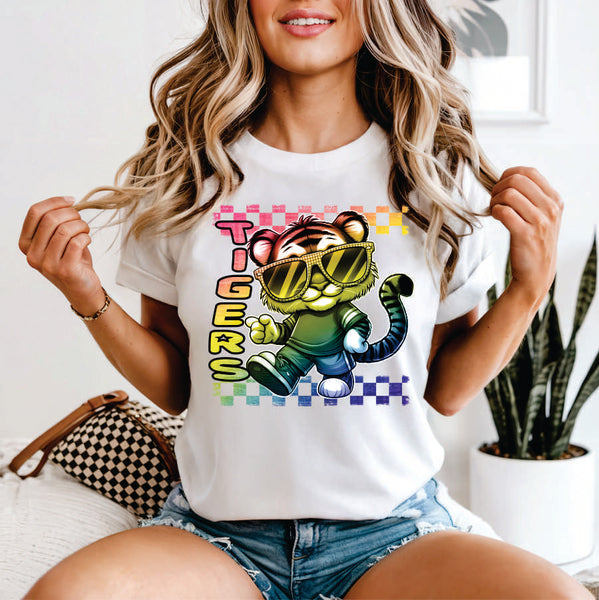 Tiger Check Mascot – Sweet Tee Transfers