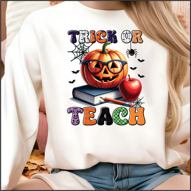 Trick or Teach Pumpkin DTF Transfer