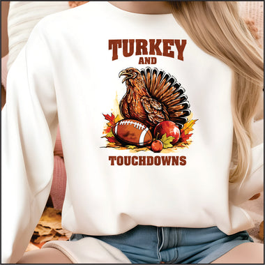 Turkey and Touchdowns DTF Transfer