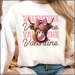 Valentine Higland Cow DTF Transfer