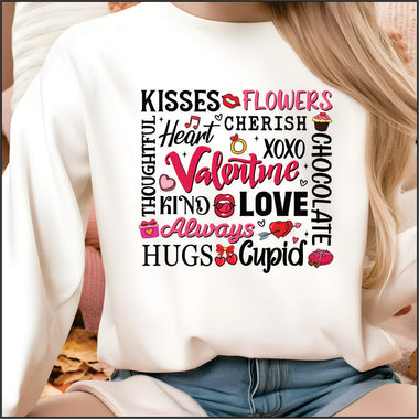 Valentine Words DTF Transfer