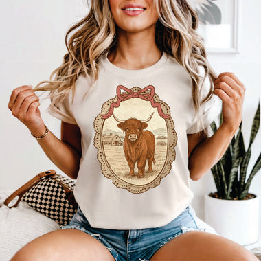 Vintage Framed Highland Cow