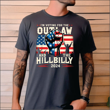 I'm Voting for the Outlaw & The Hilbilly DTF Transfer