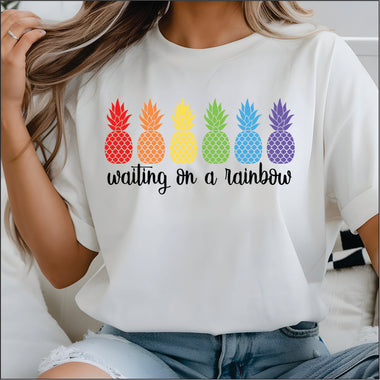 Waiting on a Rainbow DTF Transfer