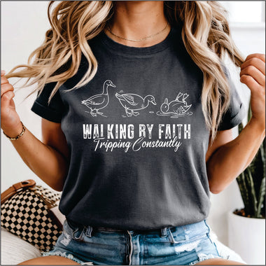 Walking by Faith Ducks white print