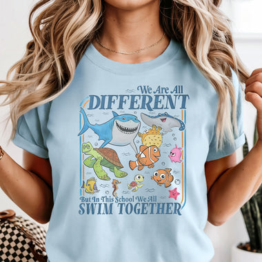We are all Different but we Swim Together DTF Transfer