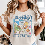 We are all Different but we Swim Together DTF Transfer
